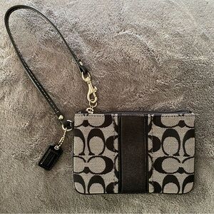 COACH Signature Stripe Logo Wristlet Wallet